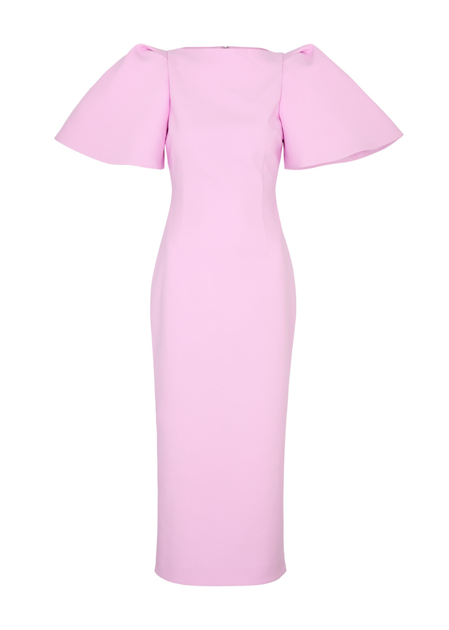 Solace London Lora Crepe Midi Dress - Light Pink - S