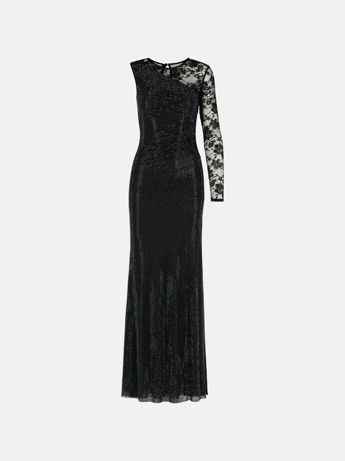 SELF PORTRAIT 'Rhinestone' Black Polyester Dress