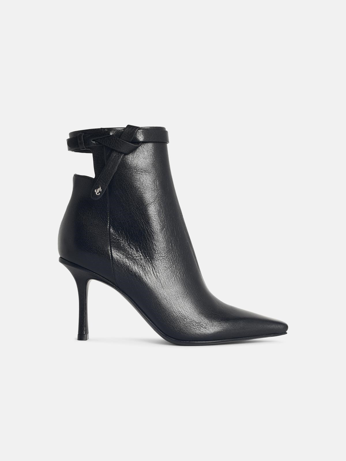 JIMMY CHOO 'Camie' Black Leather Ankle Boots