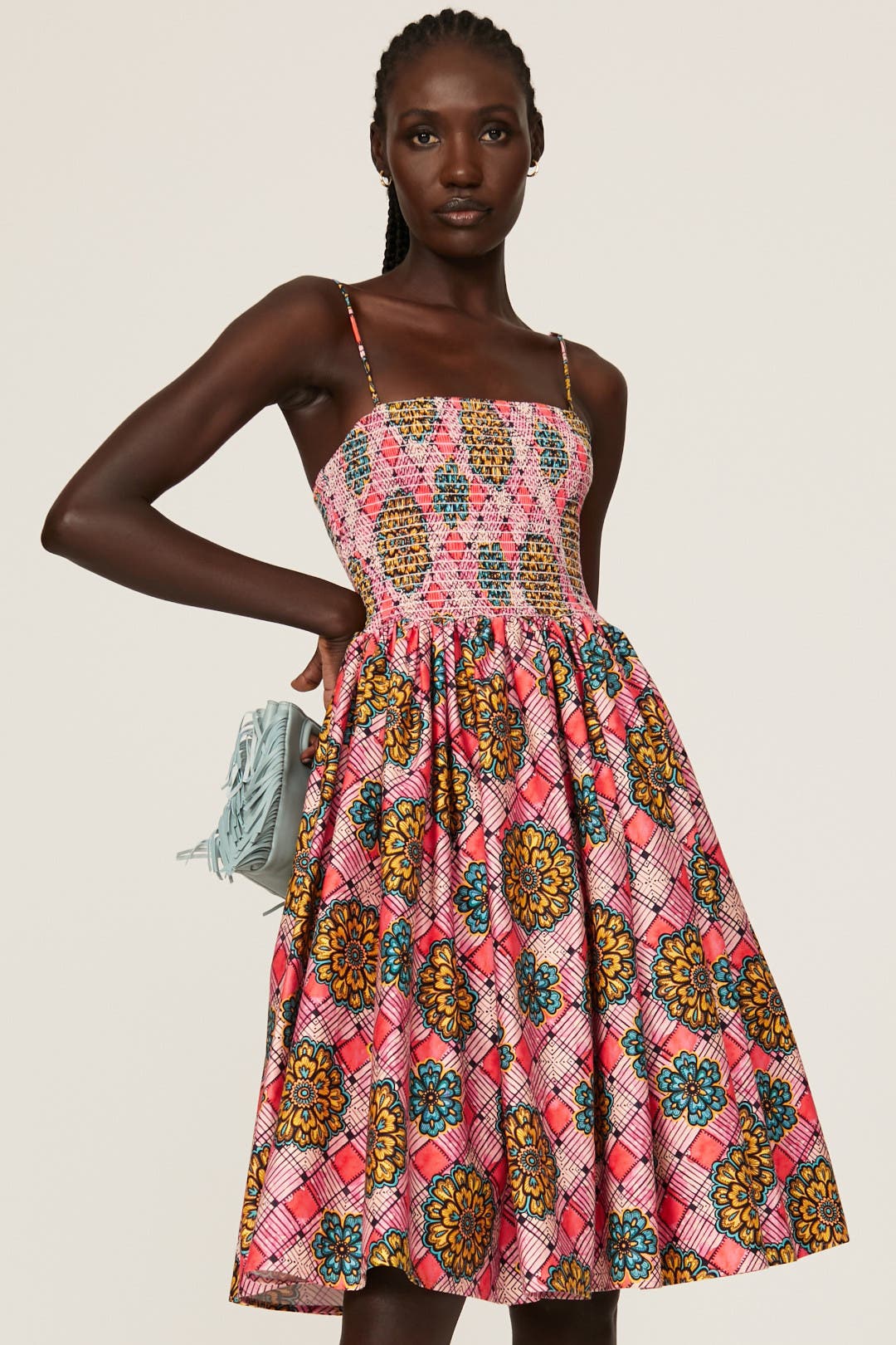Autumn Adeigbo Minnie Midi Dress Pink-multicolored-print