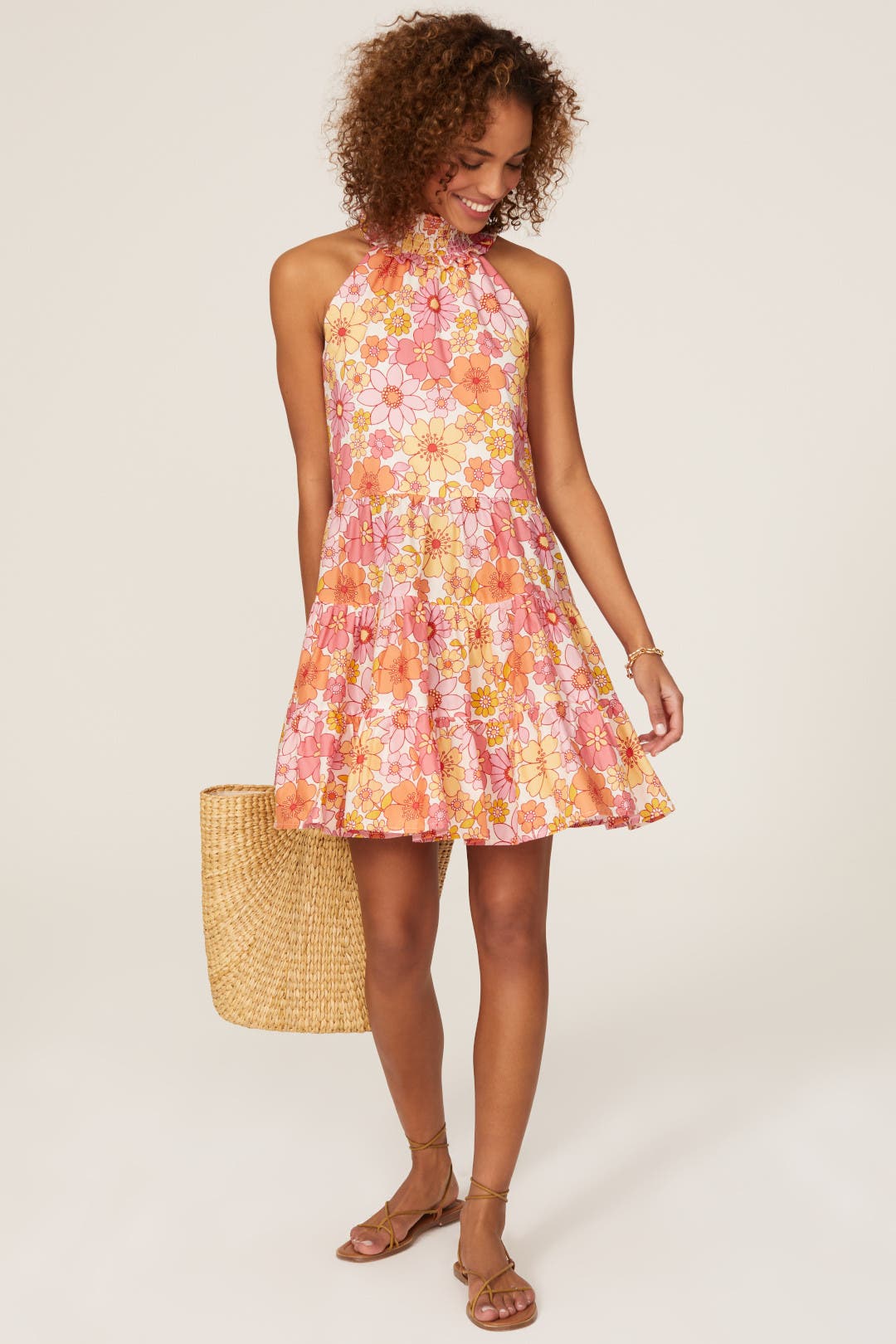 Alexia Admor Wildflowers Halter Dress Pink-orange-print