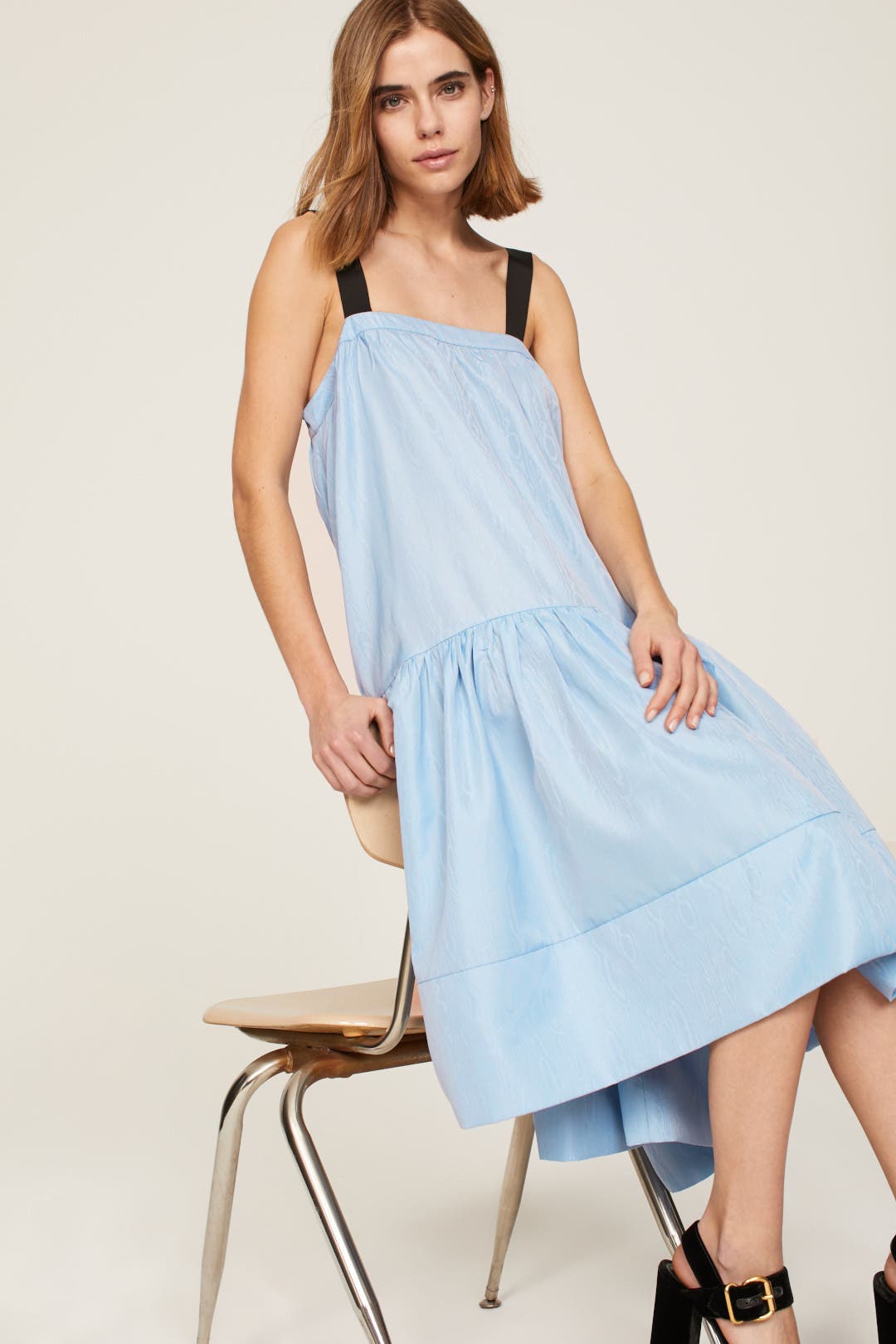 Adam Lippes x RTR High Low Swing Dress Blue