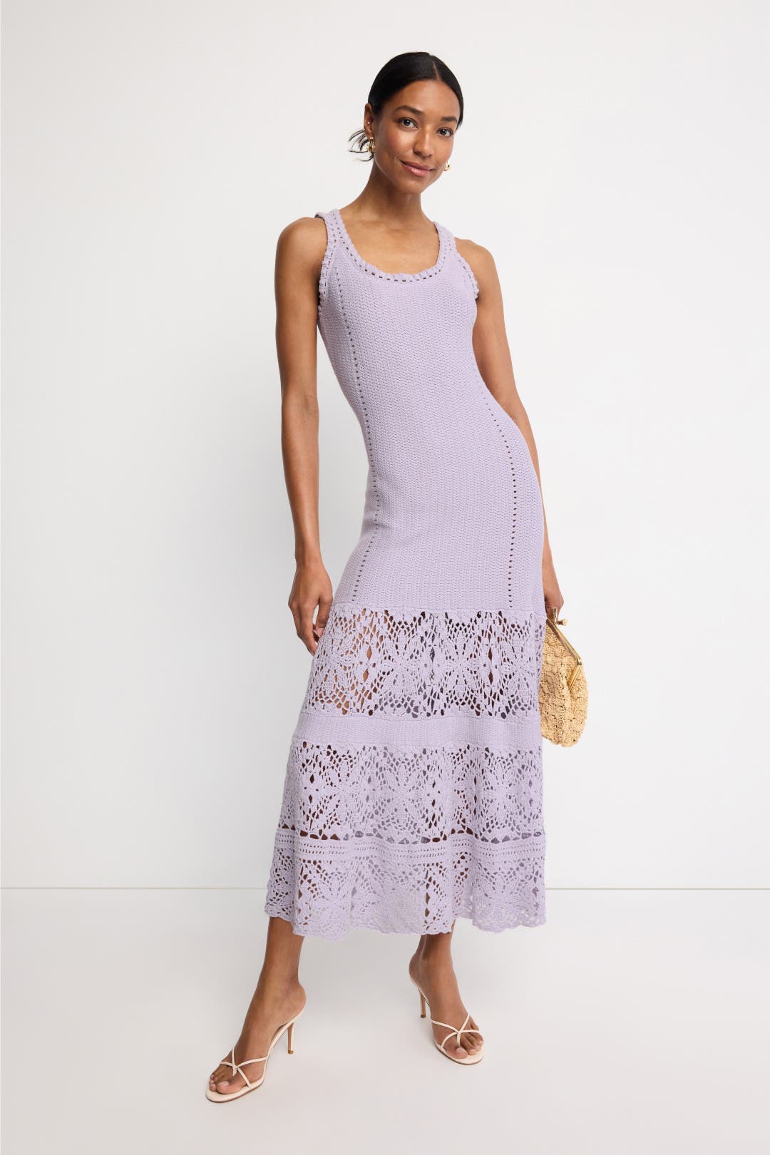 Adam Lippes x RTR Crochet Midi Dress Purple