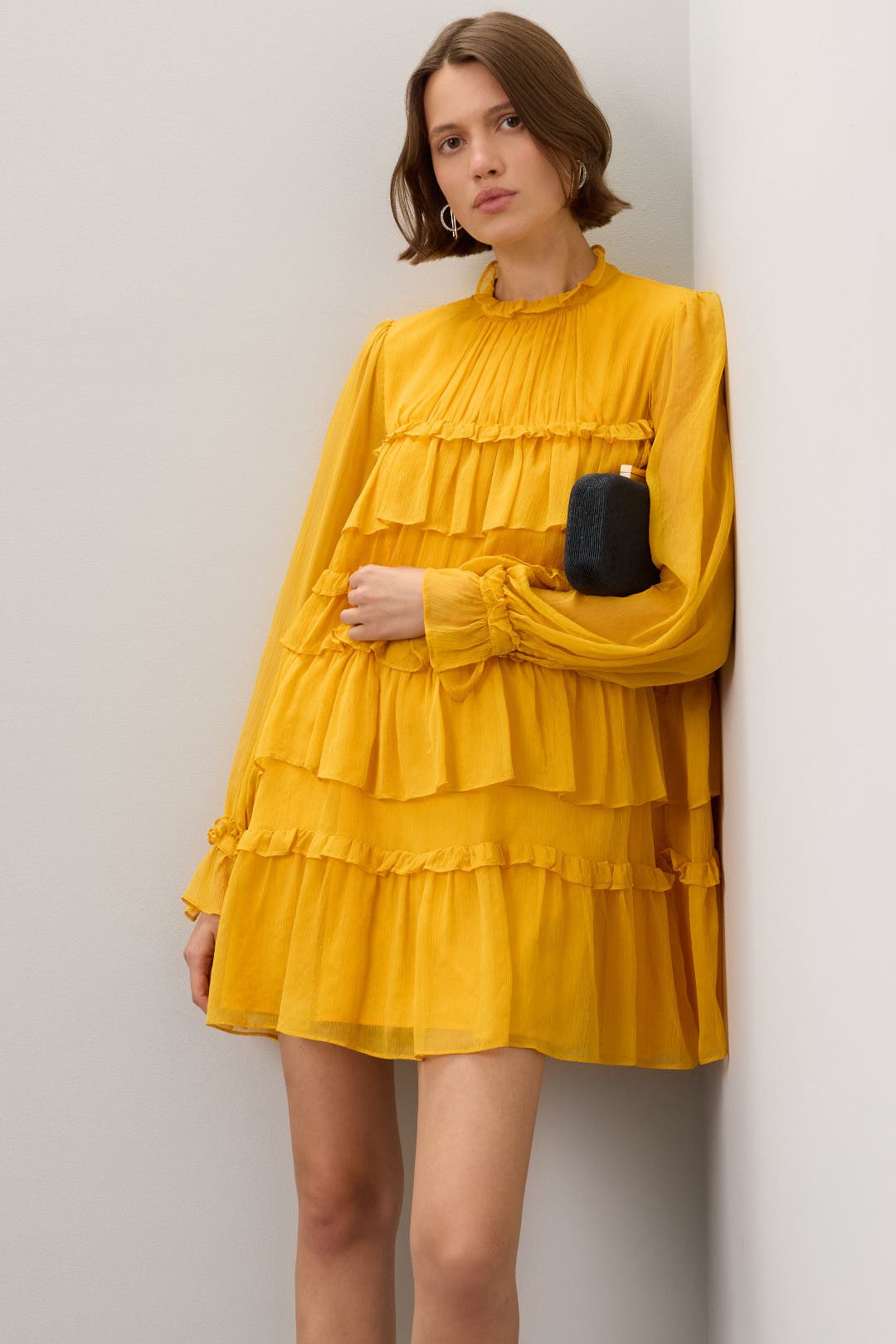 Adam Lippes x RTR Tiered Ruffle Dress Yellow