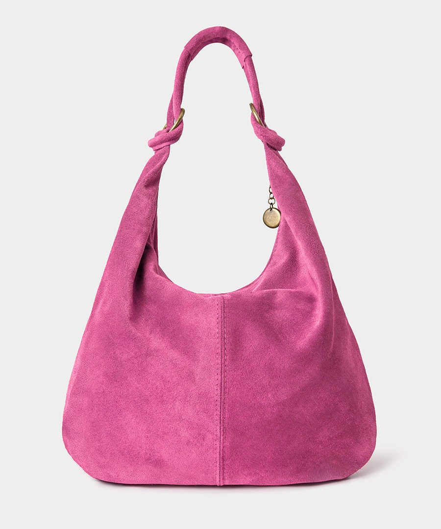 Hobo Suede Bag - Pink - by Joe Browns
