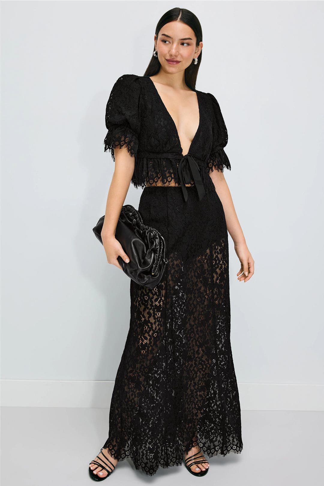 Afrm Wayla Blouse Black-print