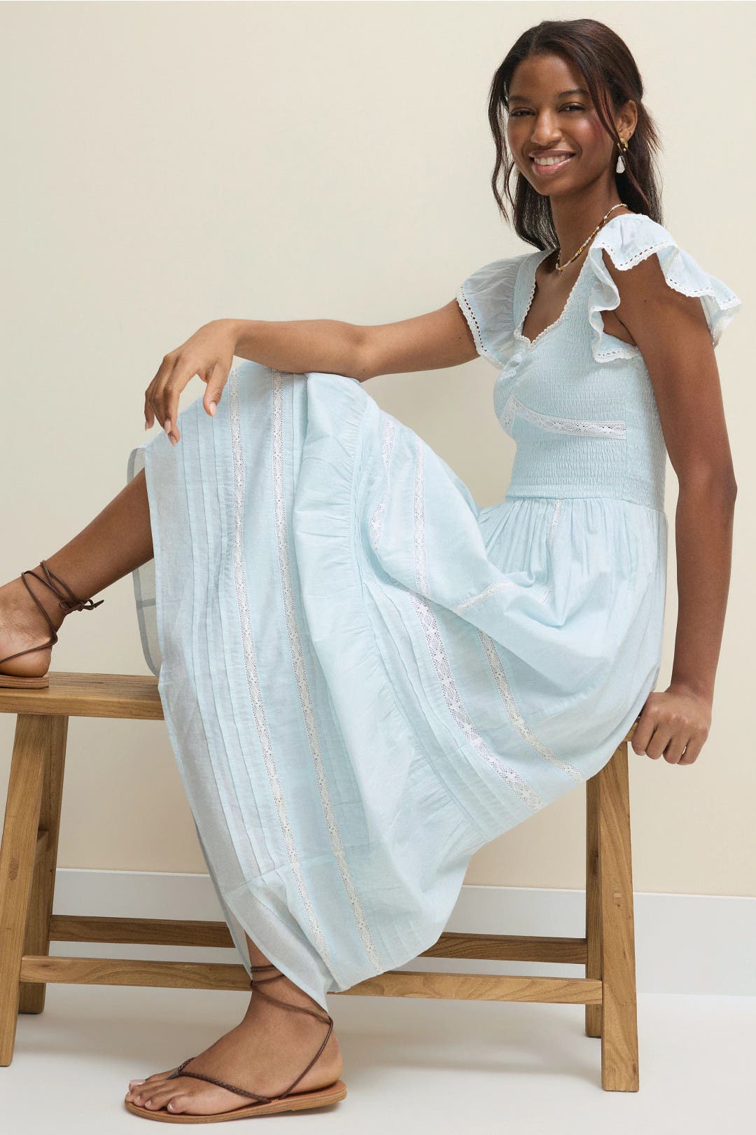Amy Jane London Tallulah Maxi Dress Blue-cream