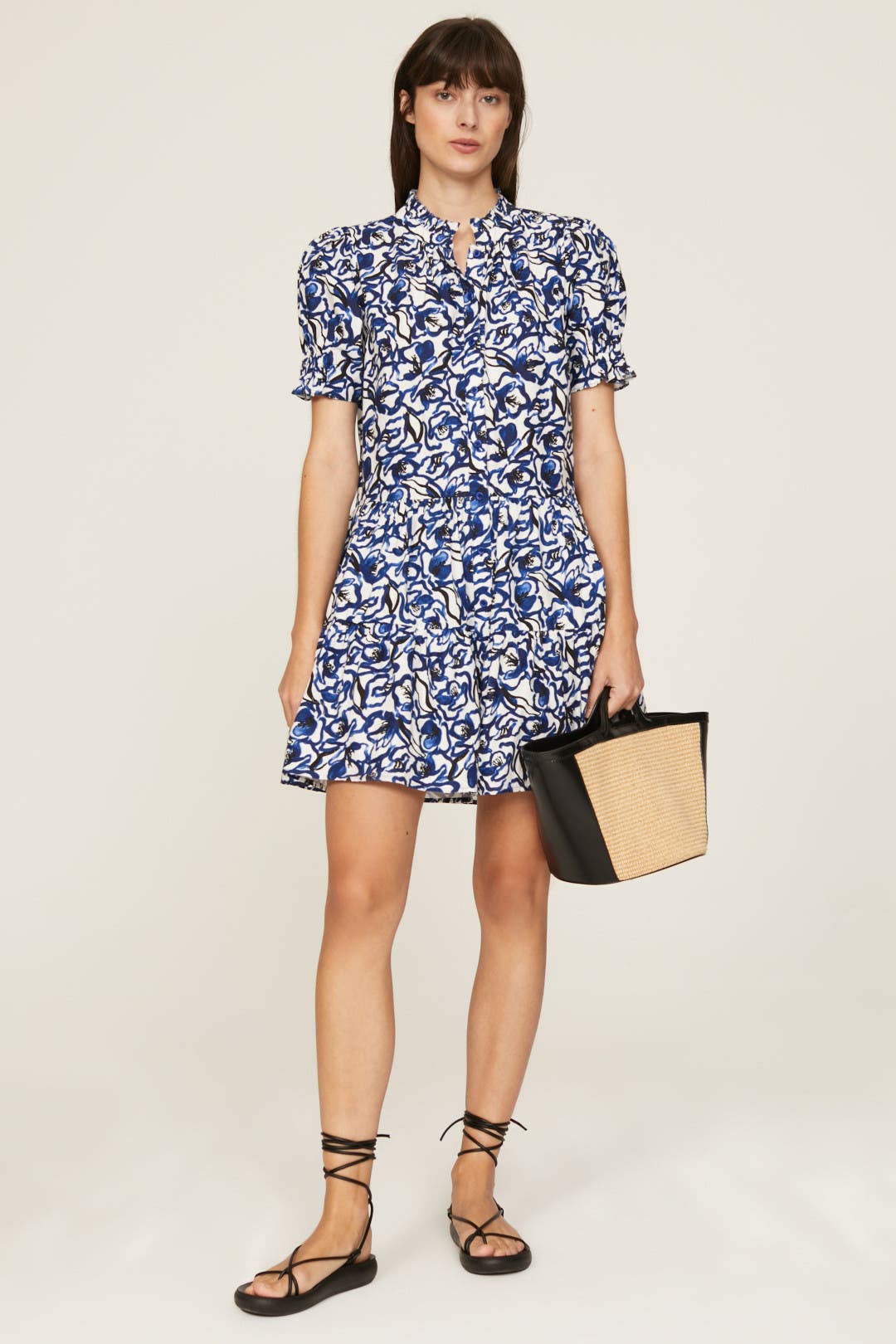 Apiece Apart Las Alturas Mini Dress Blue-print