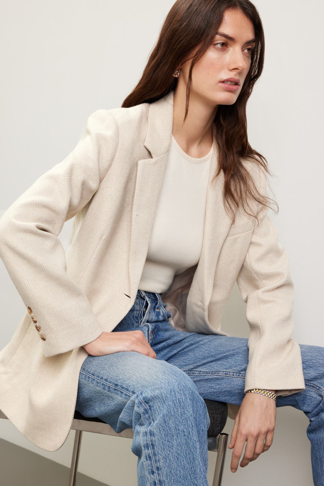 Astr the Label Rachel Blazer Cream
