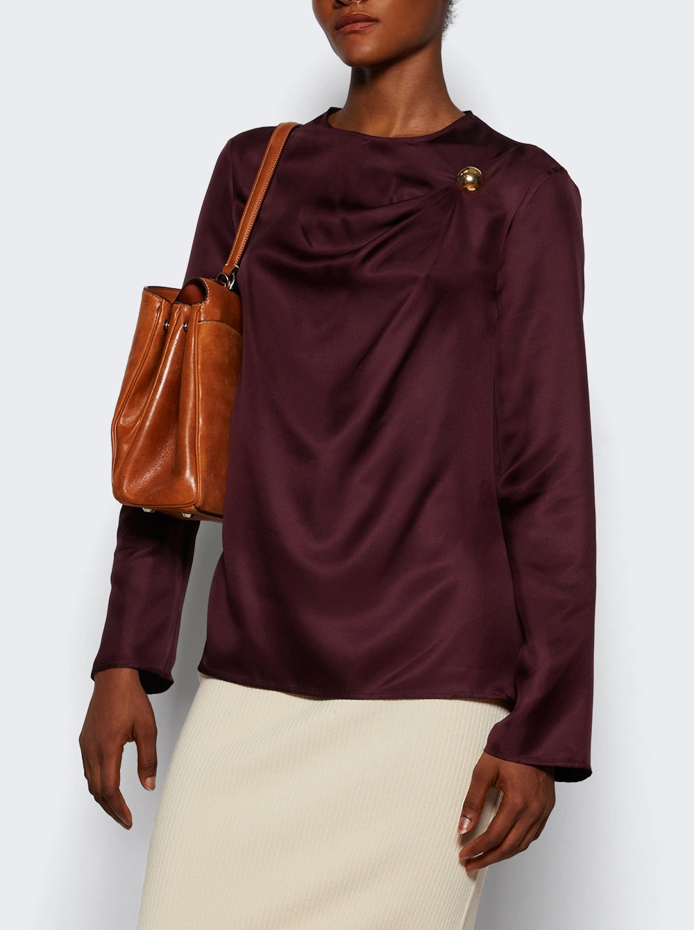 Azae Draped Blouse Prune