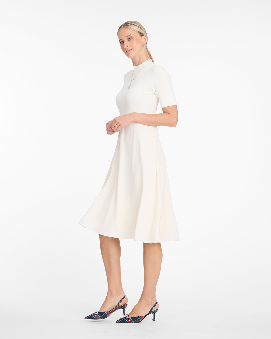 Ava Mixed Media Midi Dress