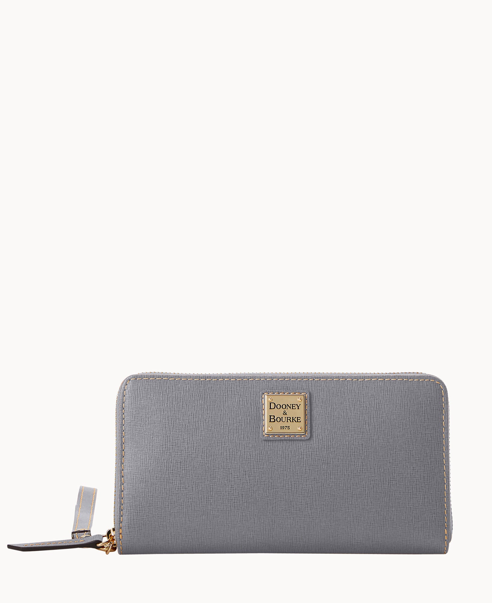 Dooney & Bourke Women's Saffiano Large Zip Around Wristlet Crossbody Bag in Smoke Grey