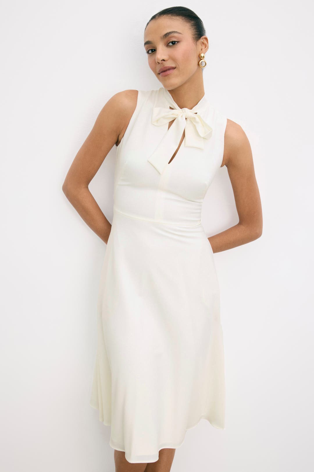Black Halo Carolina Dress White
