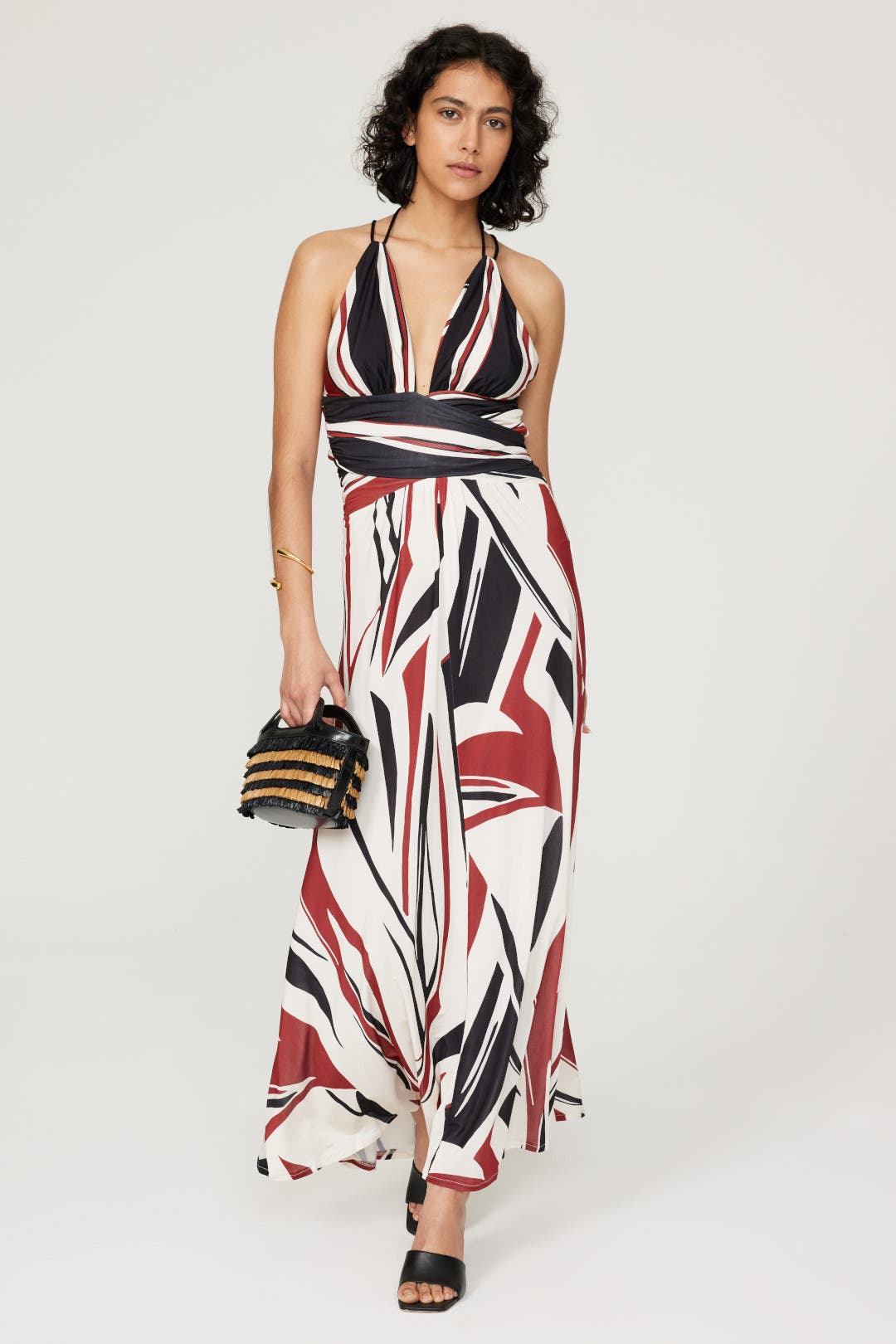 ba&sh Joas Dress Black-multicolored-print