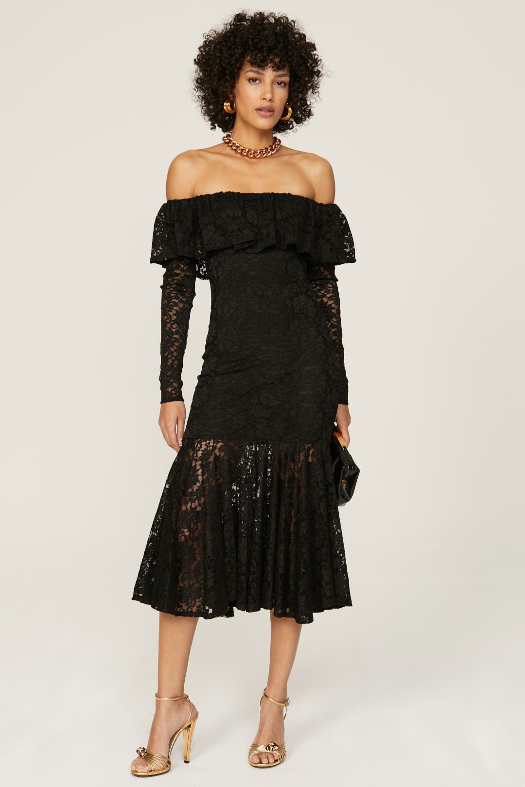 Caroline Constas Alessia Midi Dress Black