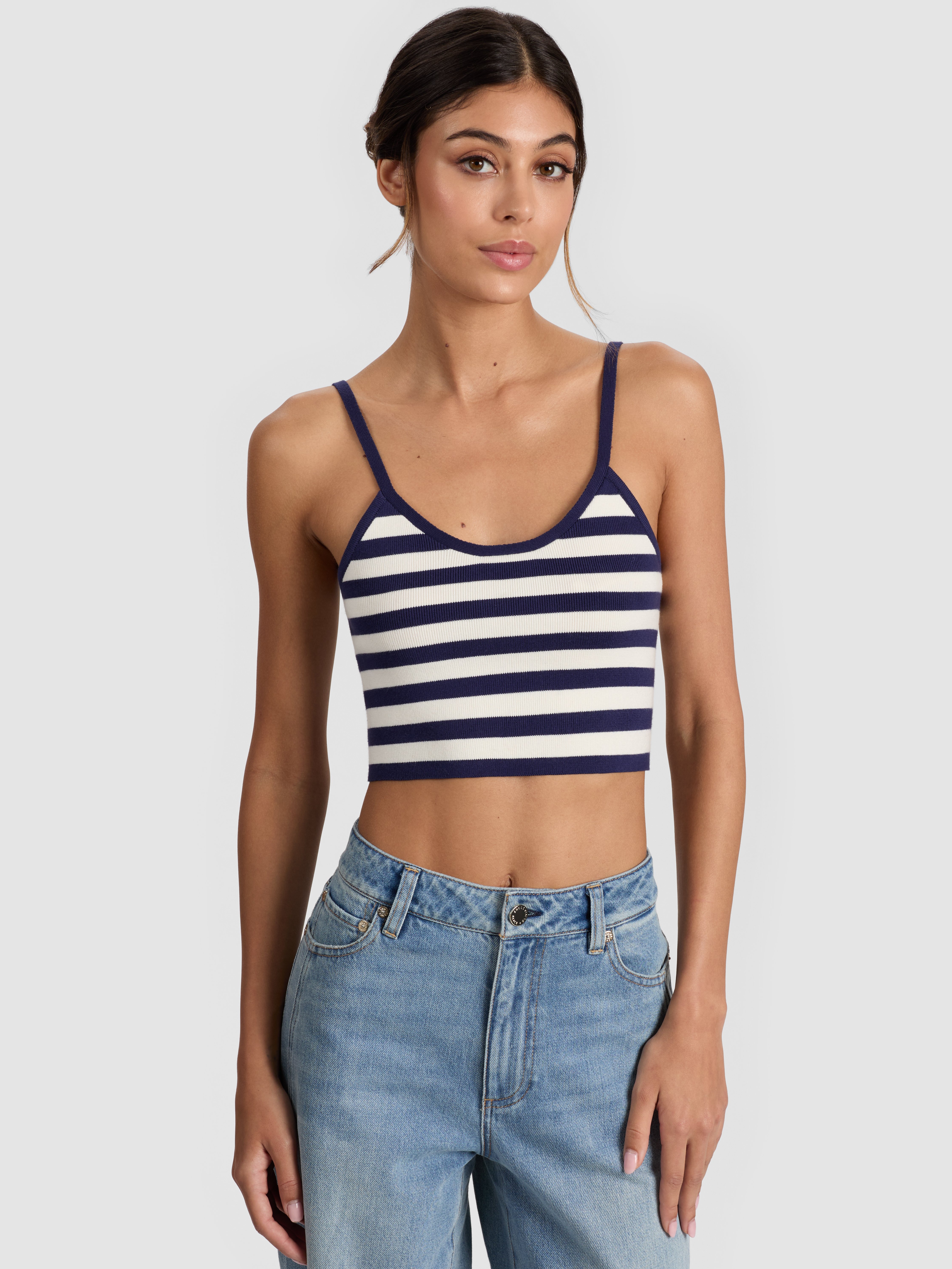 alice + olivia MAUDE STRIPED BRALETTE
