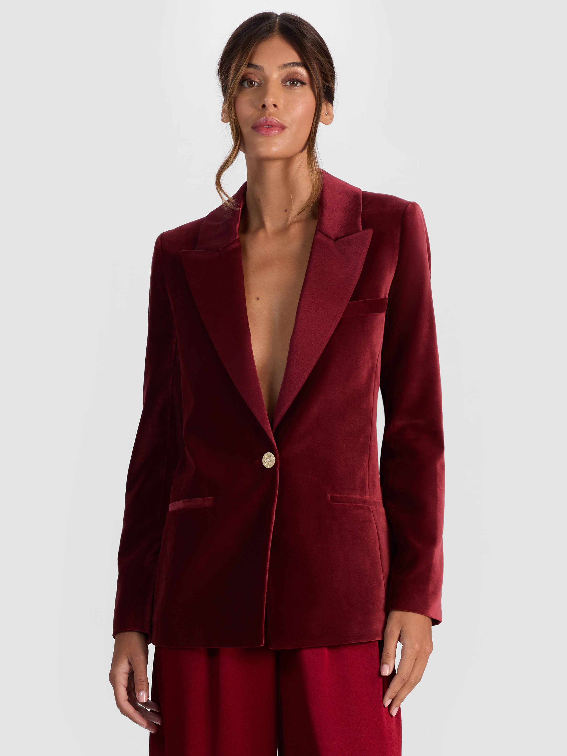 alice + olivia SILAS VELVET BLAZER