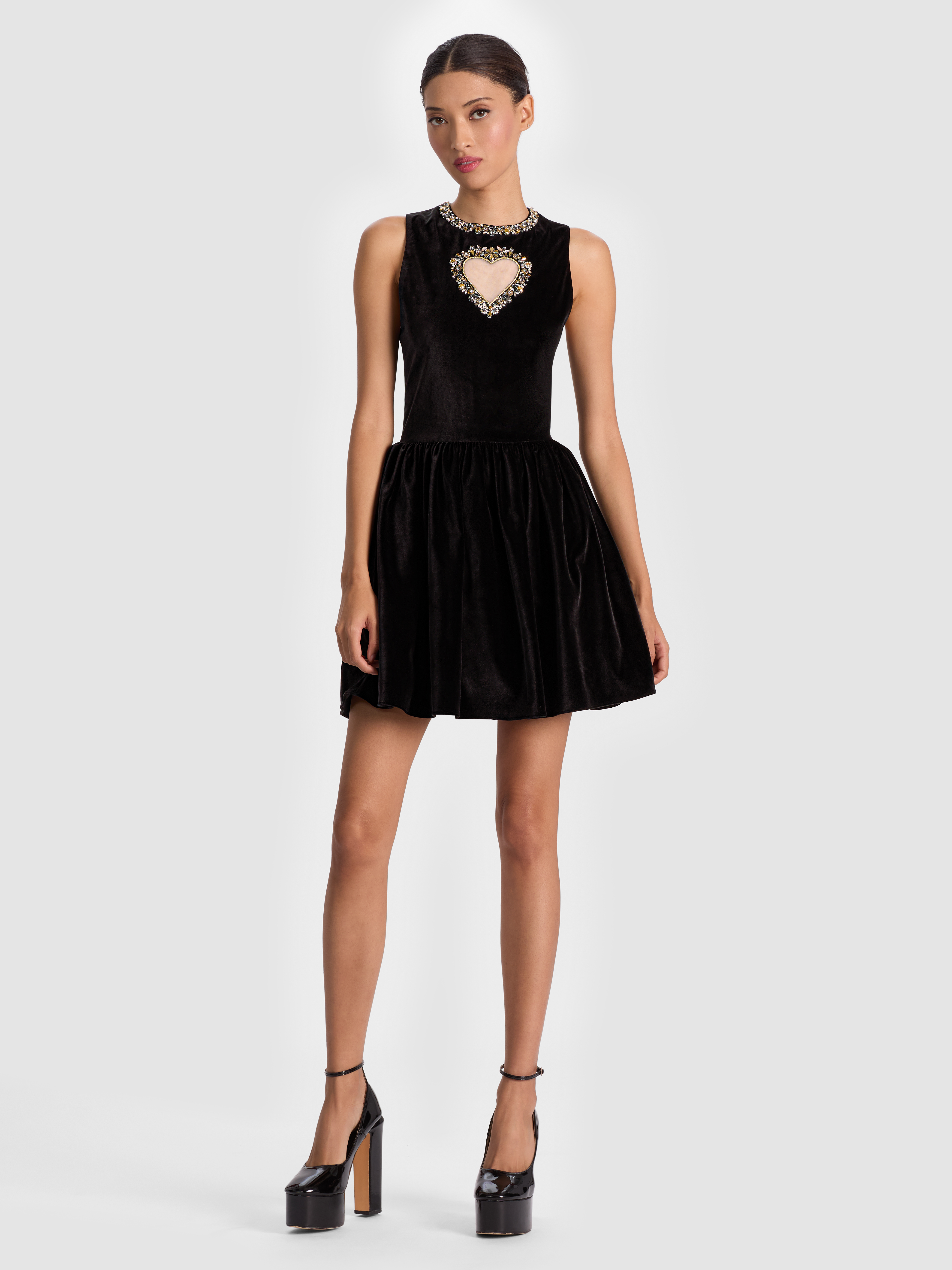 alice + olivia ELLA VELVET MINI DRESS
