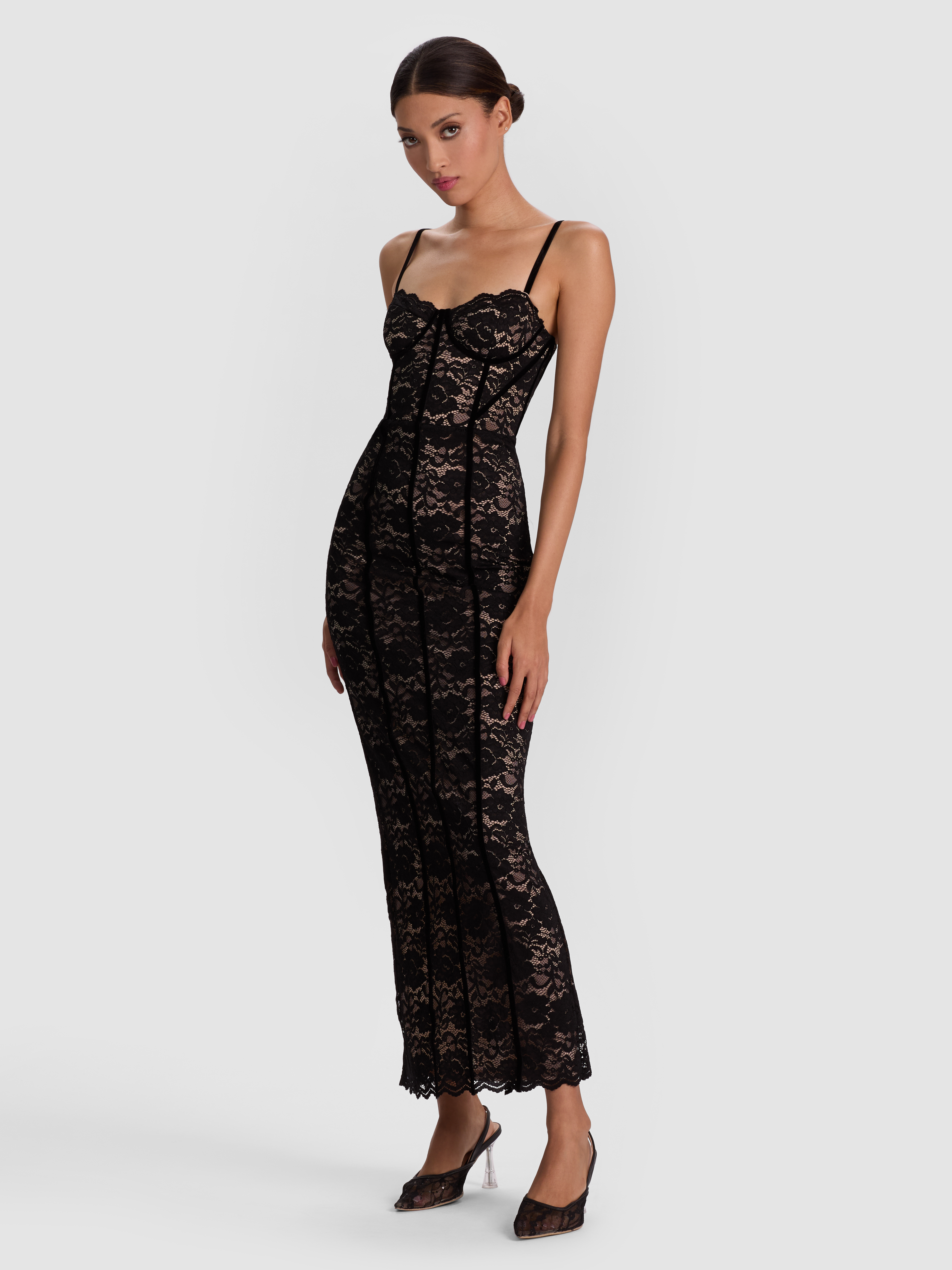 alice + olivia CARISSA LACE MAXI DRESS