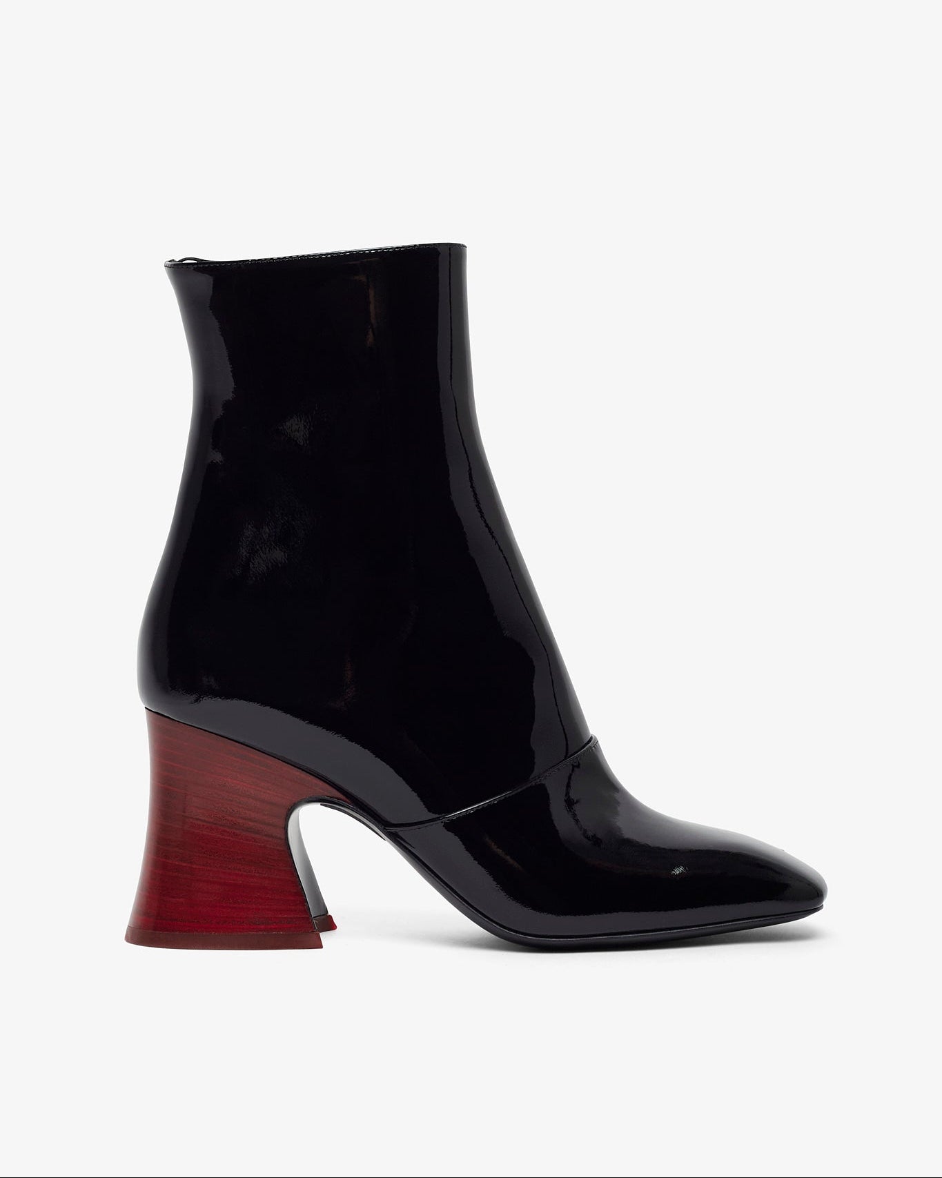 Janis black patent ankle boots