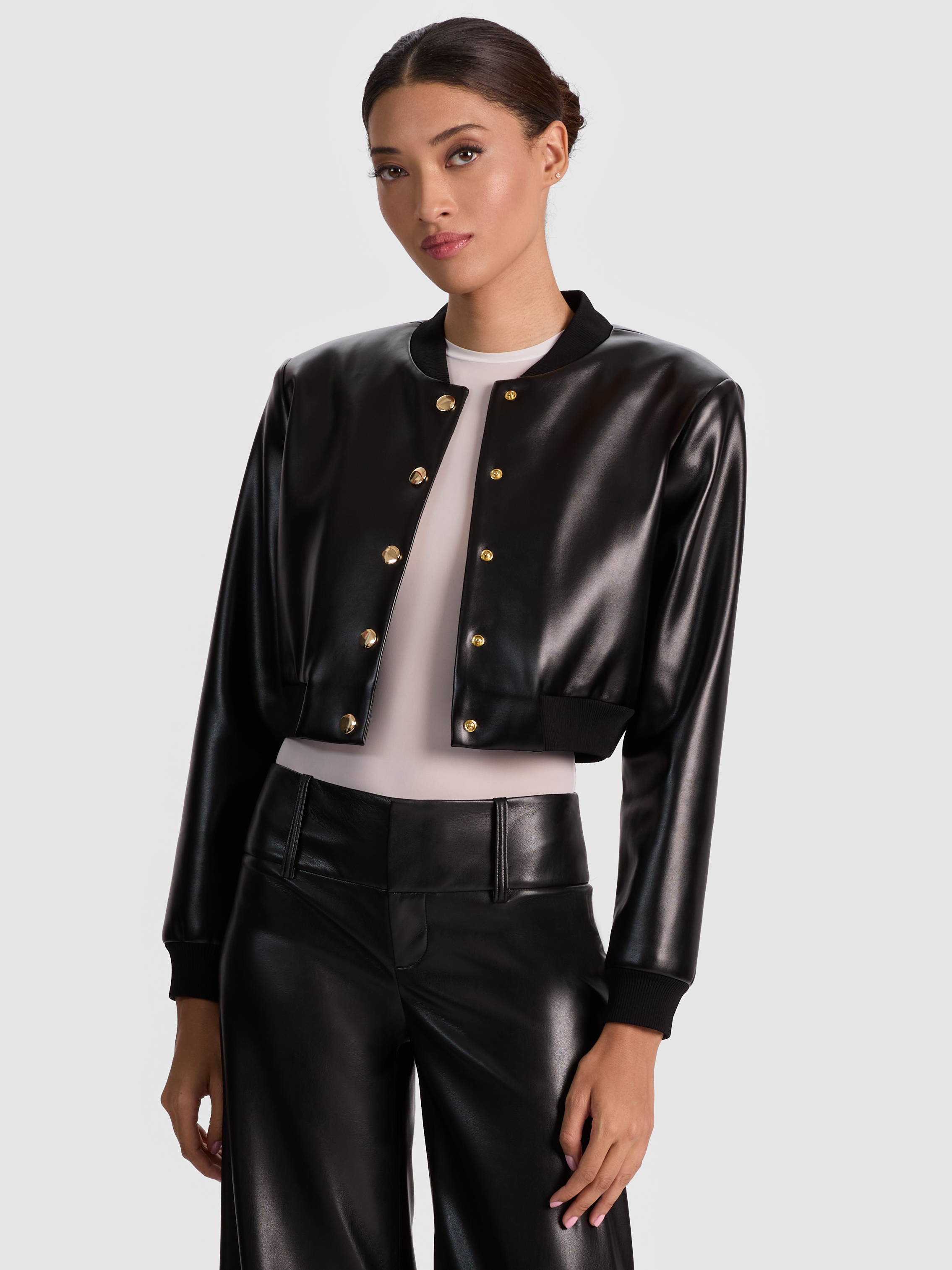 alice + olivia BARTON VEGAN BOMBER JACKET