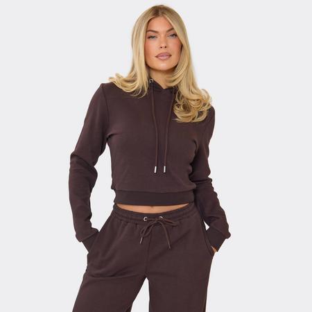 Ced Waist Fitted Hoodie In Chocolate Brown, Women's Size