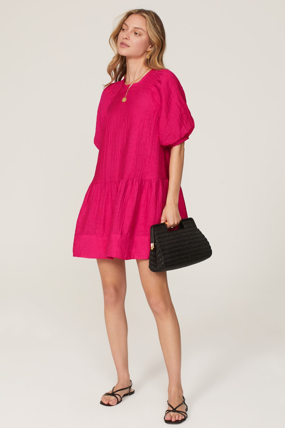 Club Monaco Pink Tiered Cloud Dress Pink