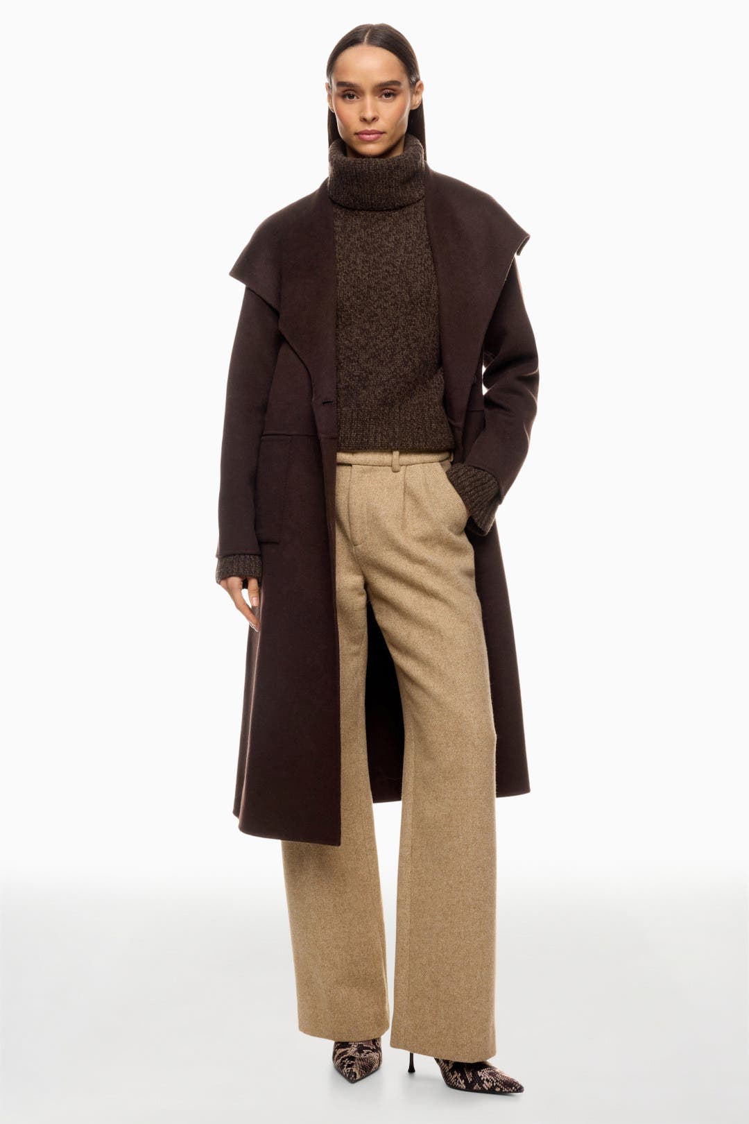 Club Monaco Plush Robe Coat Brown