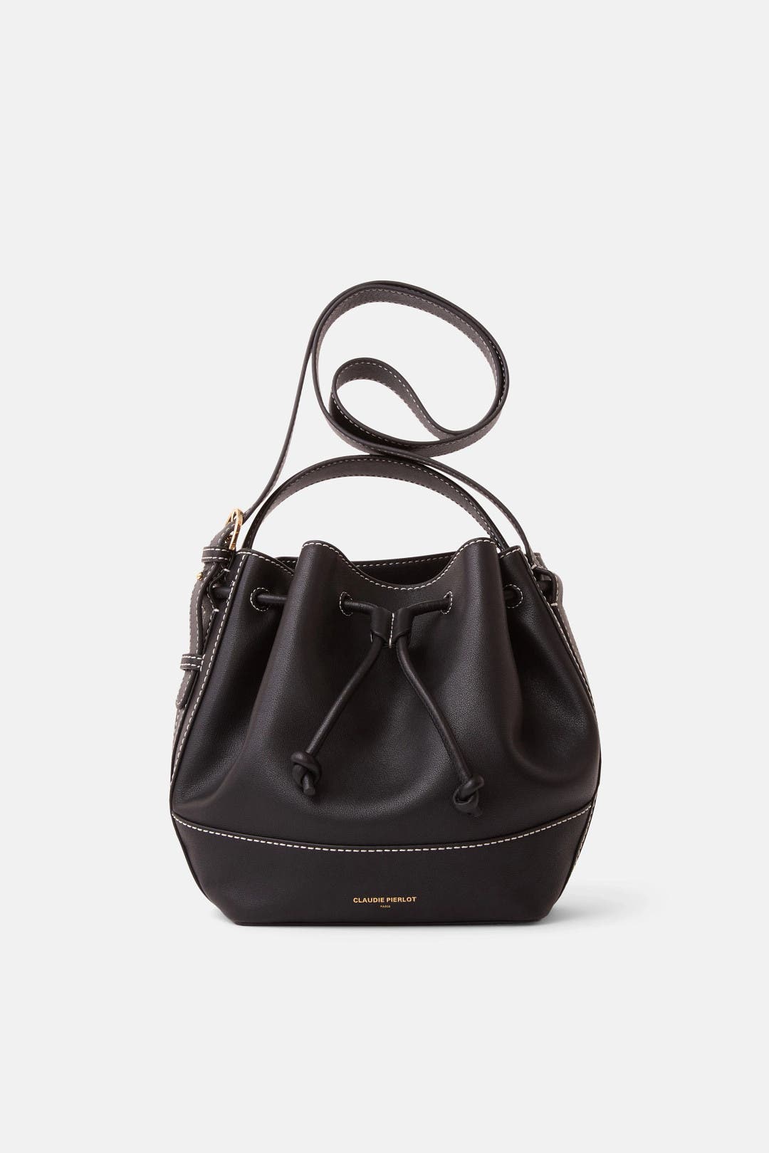 Claudie Pierlot Accessories Black Leather Bucket Bag Black