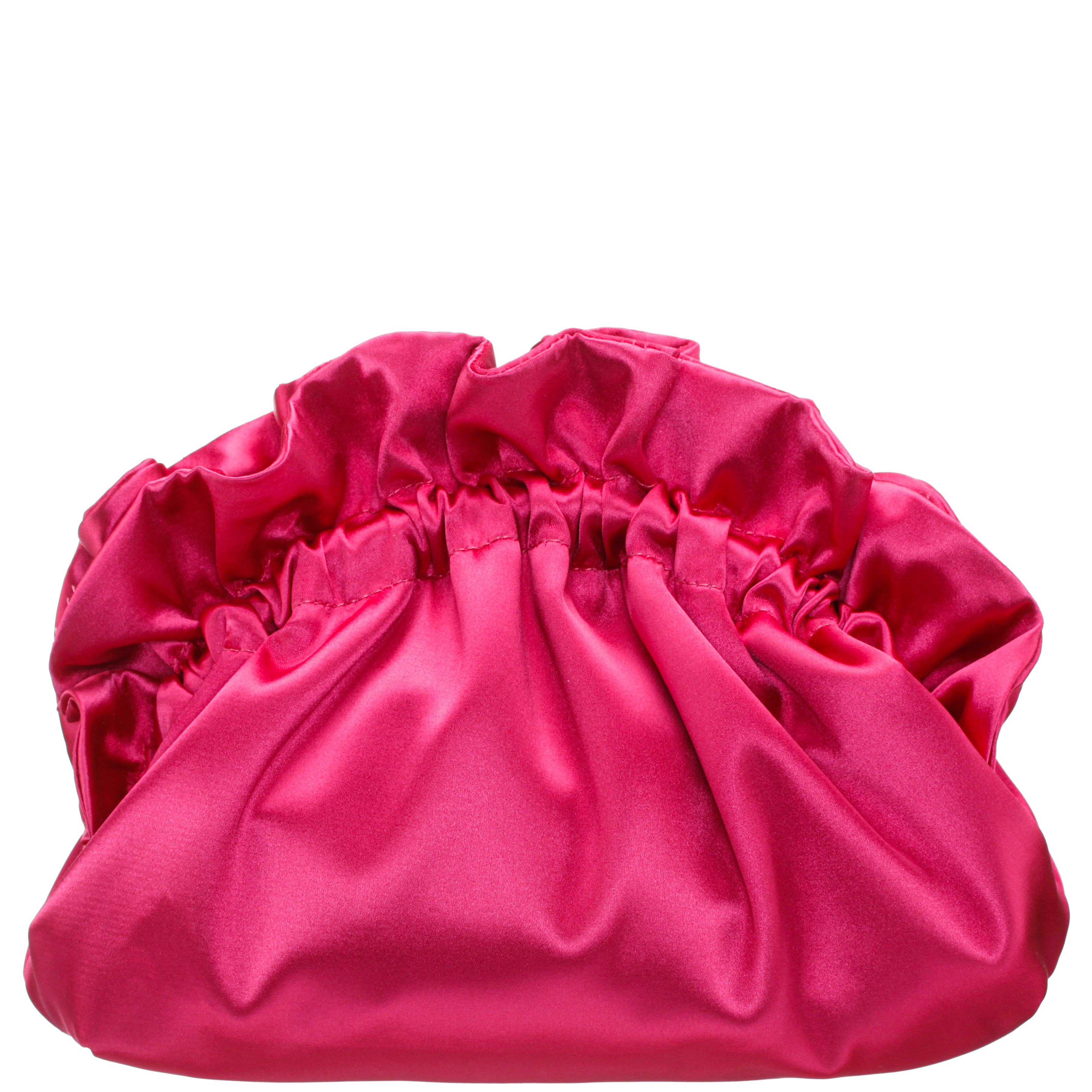 Womens Cristy Kisses Satin Gathered Crossbody Pouch Bag