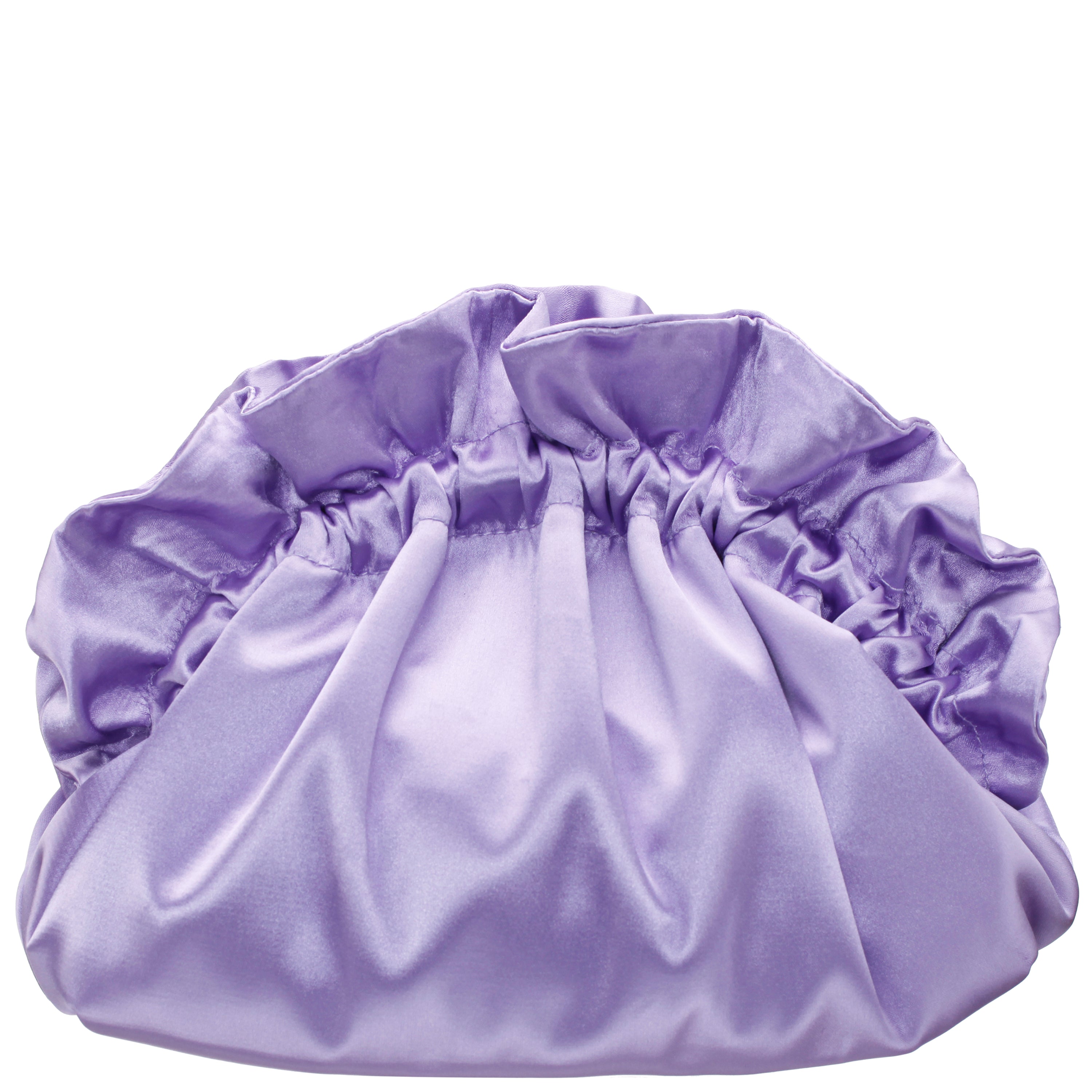 Womens Cristy Royal Lilac Satin Gathered Crossbody Pouch Bag