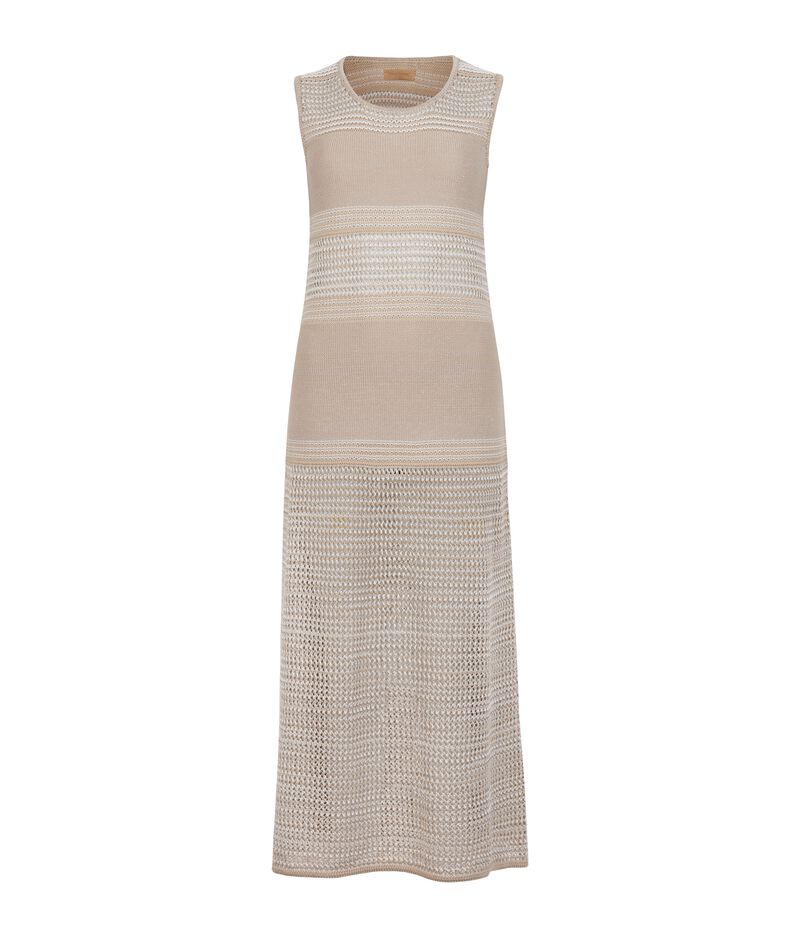 Falconeri Cotton and Linen Rope Dress Woman Natural Lame'