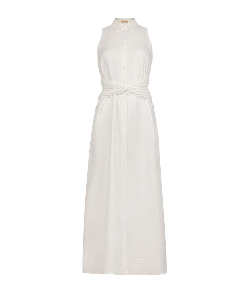 Falconeri Crossover Linen Dress Woman White