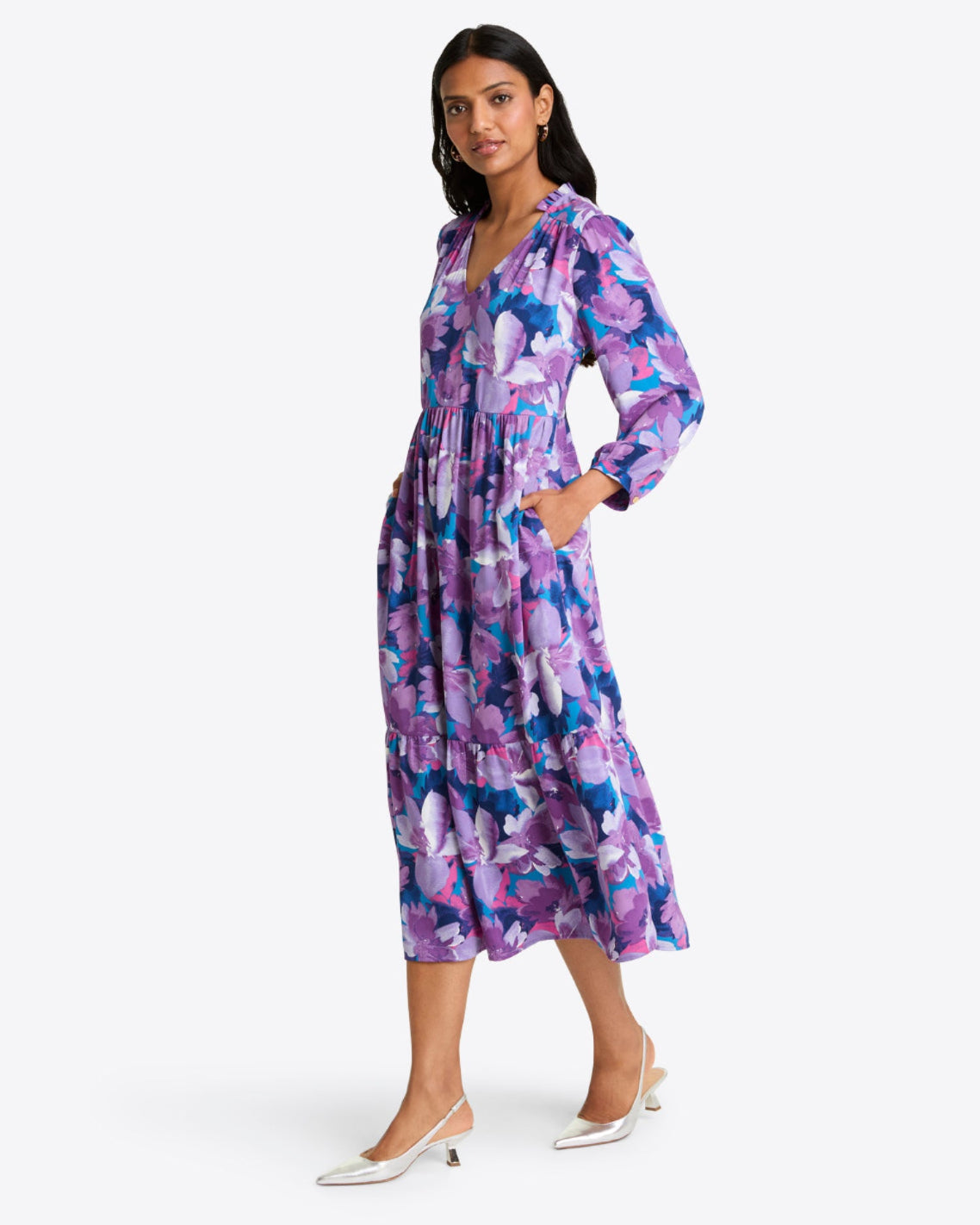 Katie Midi Dress - Purple