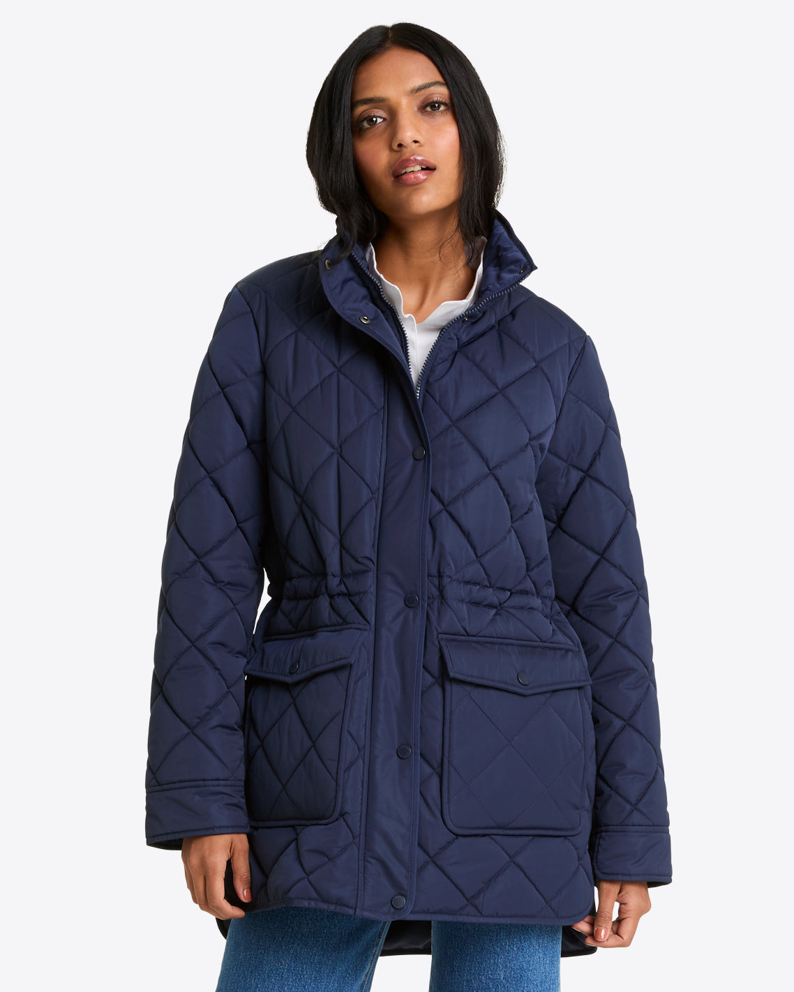 Quilted Coat - Nassau Navy