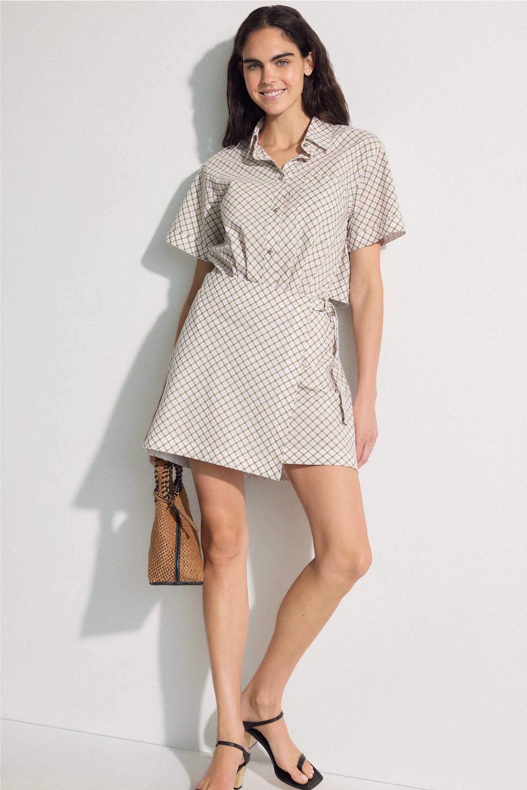 Derek Lam Crosby Delaney Wrap Dress Multicolored-green-print