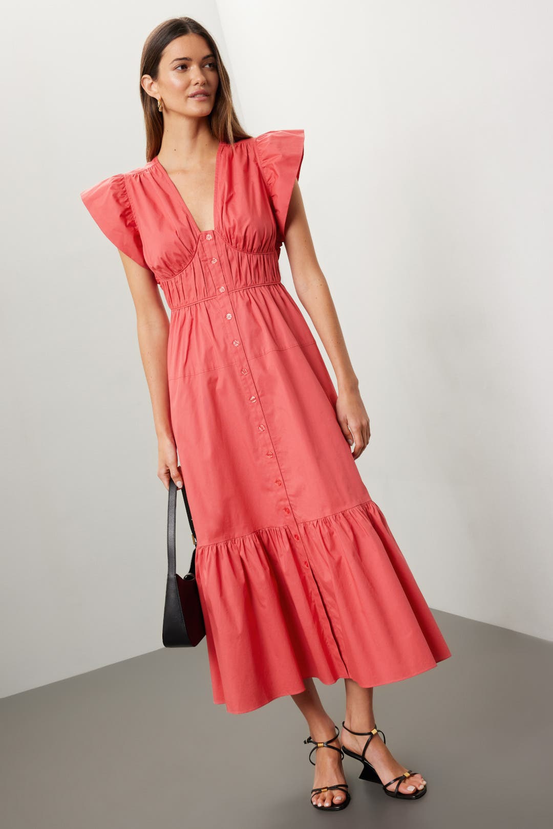 Derek Lam Crosby x RTR Pink Flutter Sleeve Dress Pink
