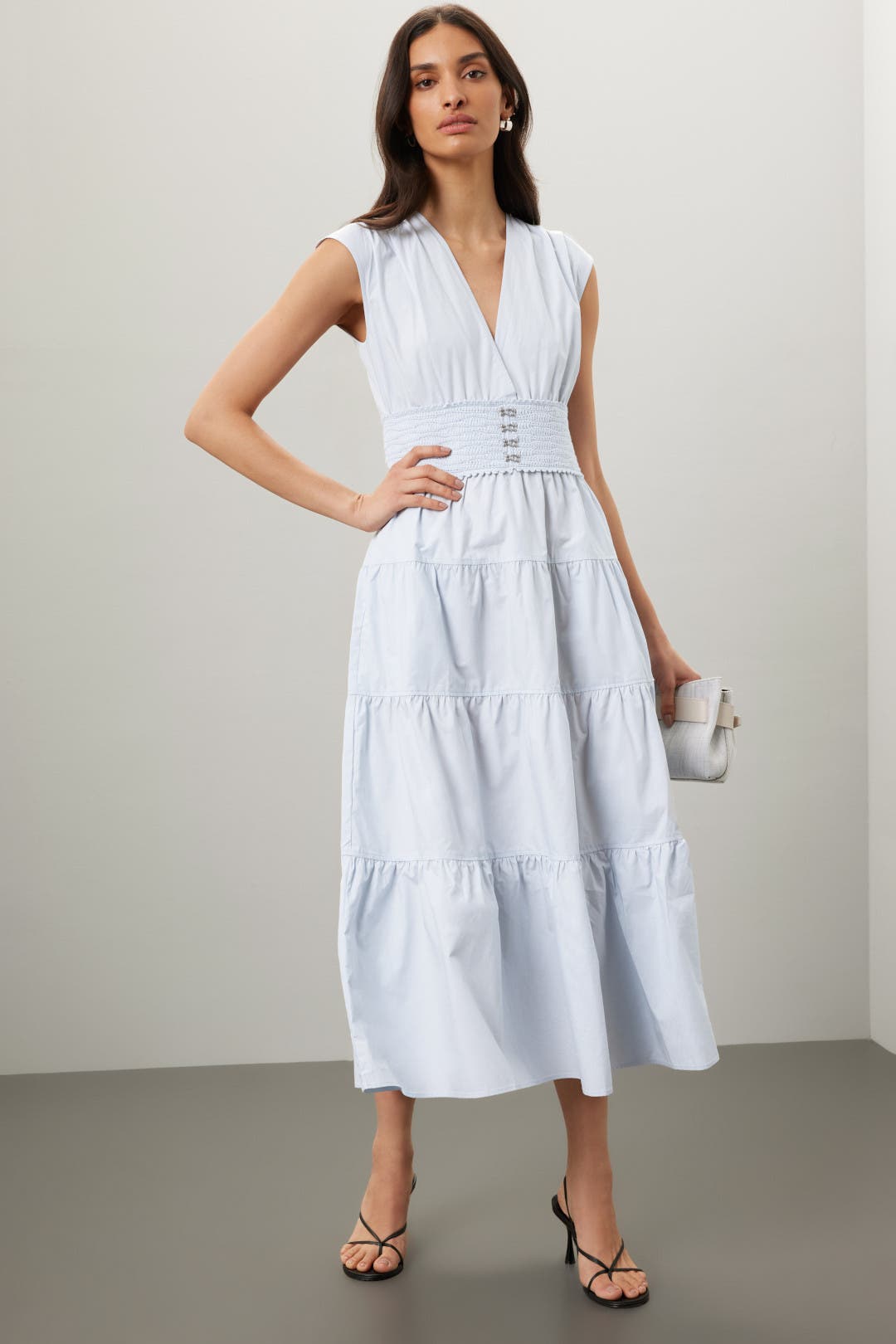 Derek Lam Crosby x RTR Tiered Dress Blue