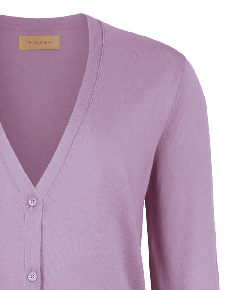 Falconeri Cotton Fresh Long Sleeved Cardigan Woman Provence