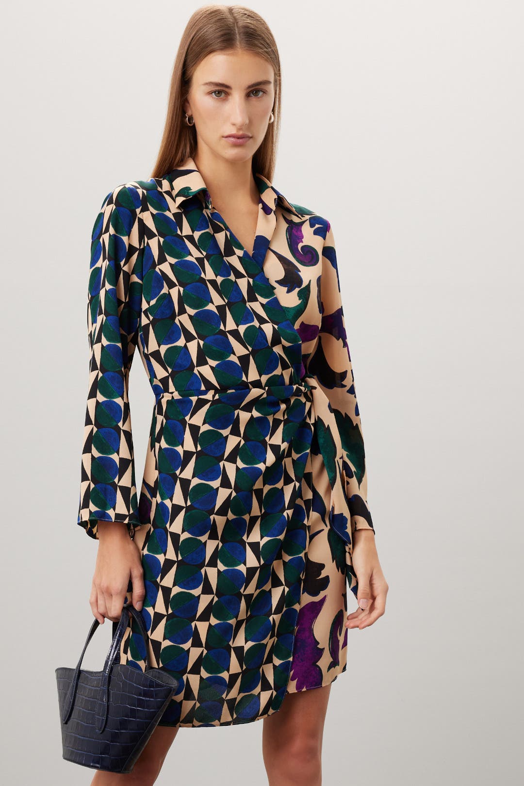 Donna Morgan Wrap Mini Dress Multicolored-print