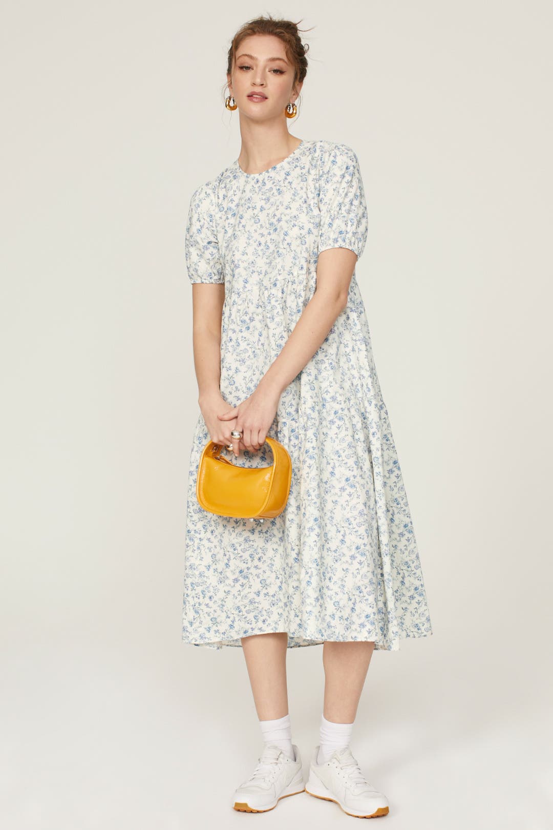 Denimist Tiered Midi Dress Blue-multicolored-print