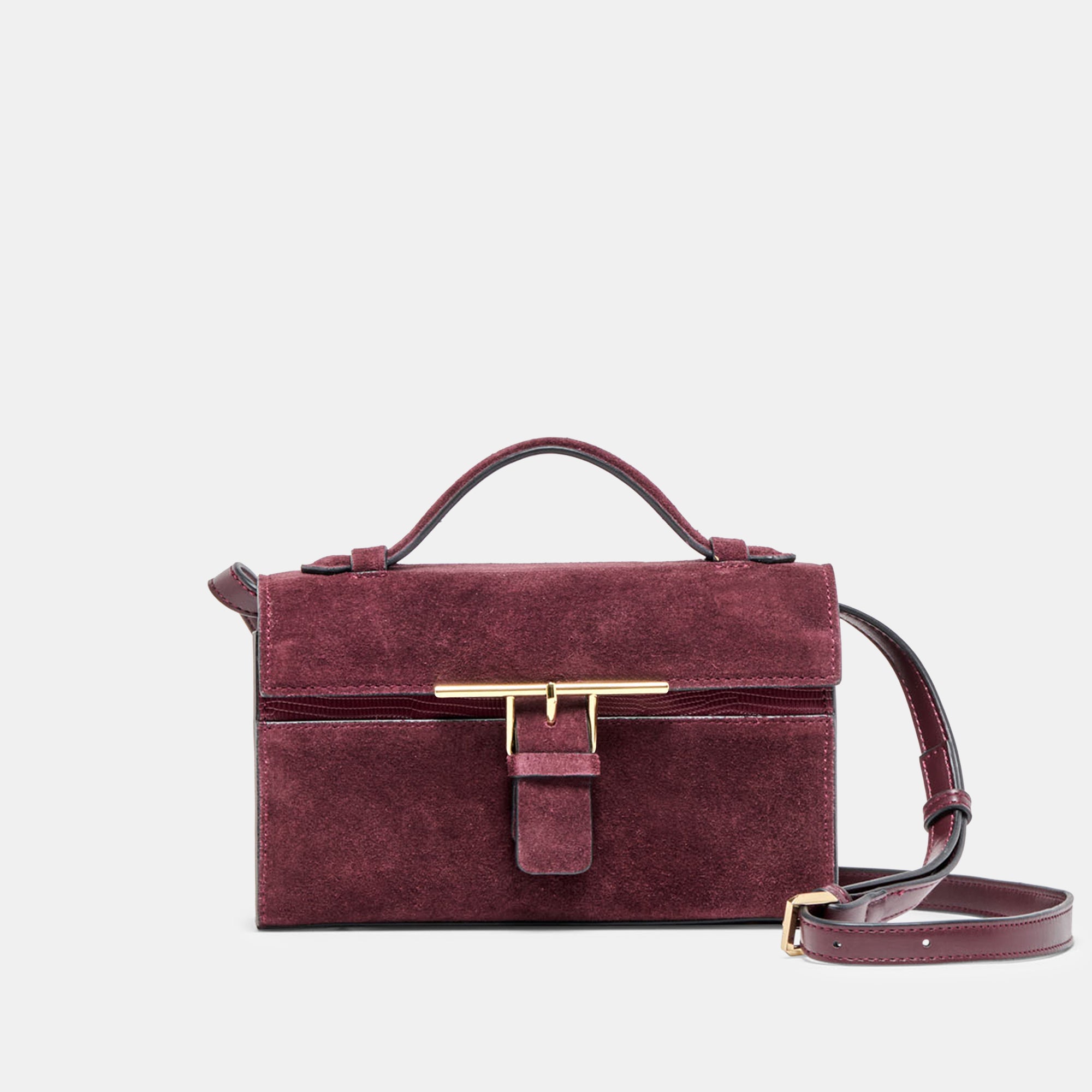 Zannone Crossbody Bag in Burgundy Suede By Dolce Vita