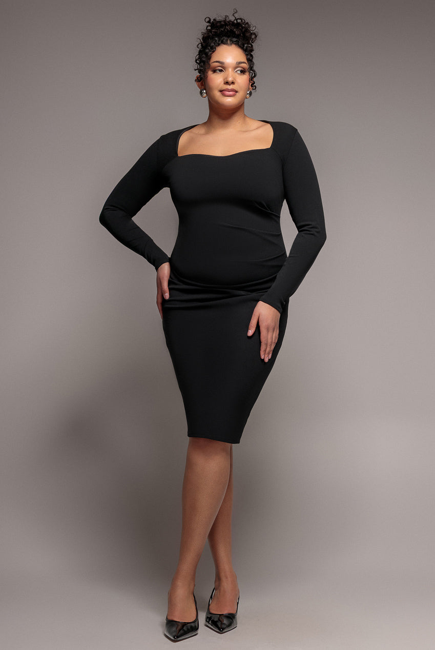 Goddiva Plus Ruched Midi Dress