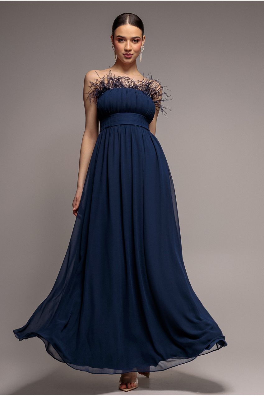Goddiva Bridesmaids Chiffon Maxi Dress