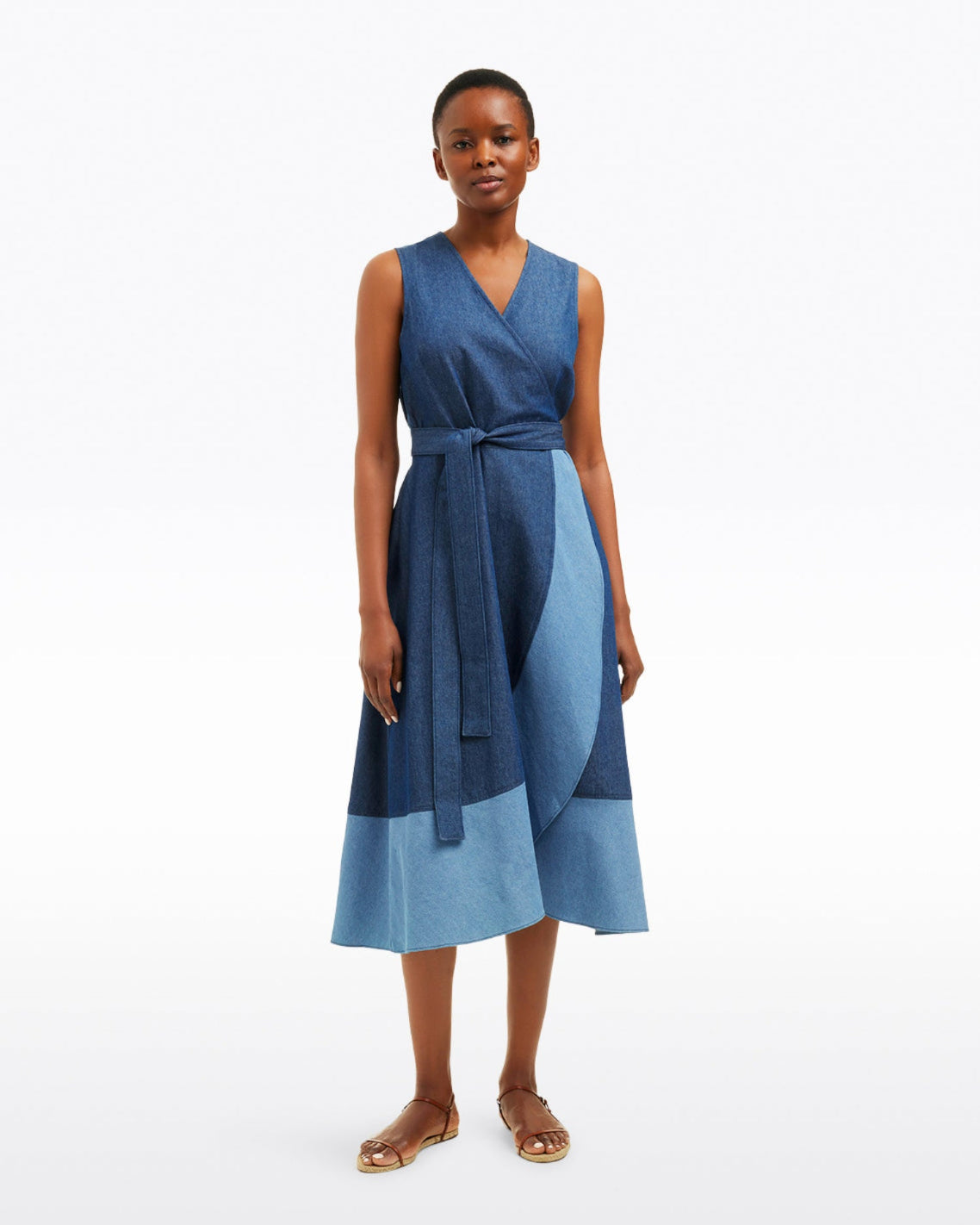 Lorelai Two Tone Sleeveless Wrap Dress