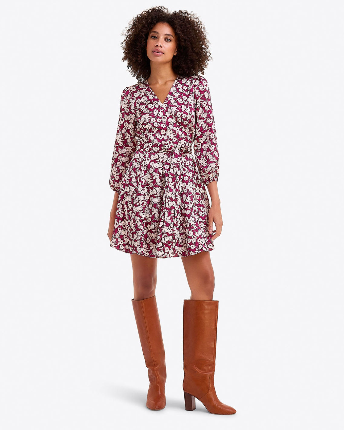 Jordan Long-Sleeve Wrap Dress