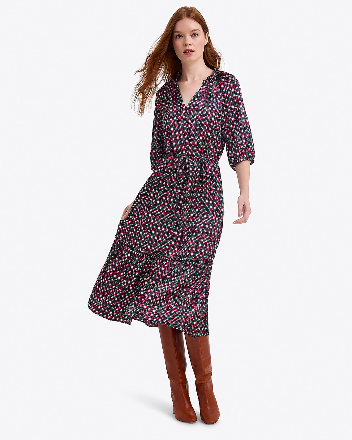 Martina Midi Dress - Nassau Navy