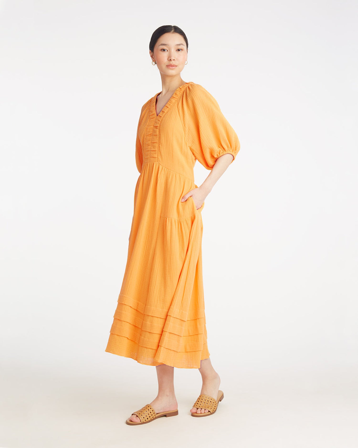 Chloe V-Neck Midi Dress