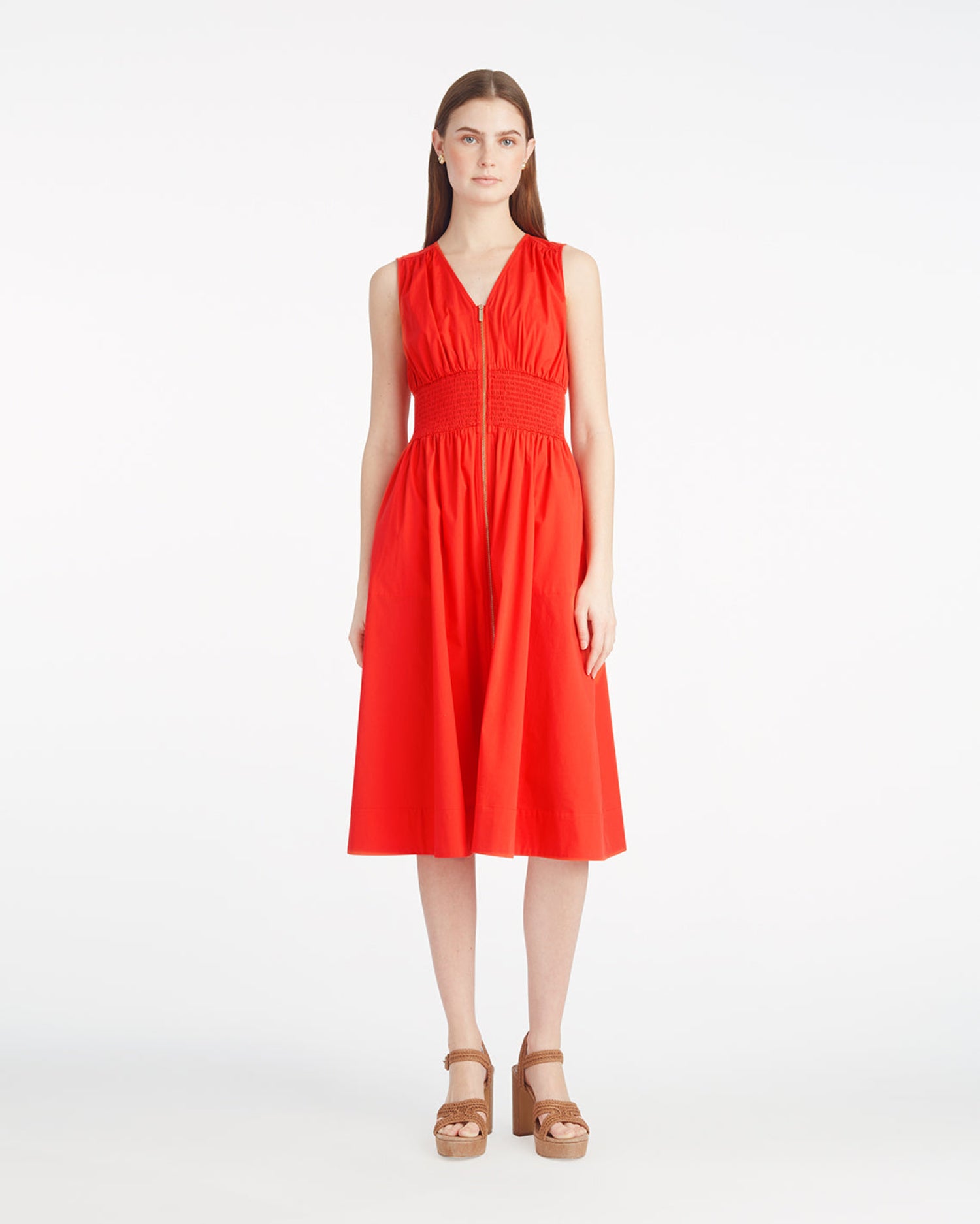 Amber Sleeveless Smocked Waist Midi Dress