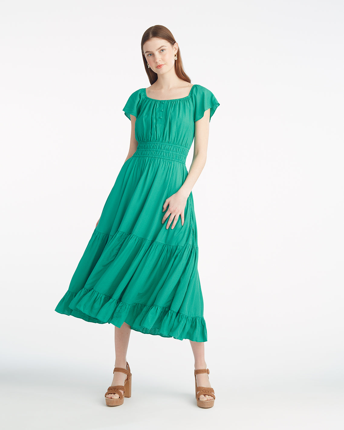 Berkeley Smocked Waist Midi Dress